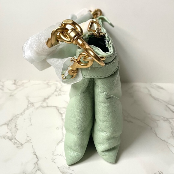 New Rebecca Minkoff Leather Edie Maxi Crossbody Shoulder Bag Mint Green - Picture 10 of 13